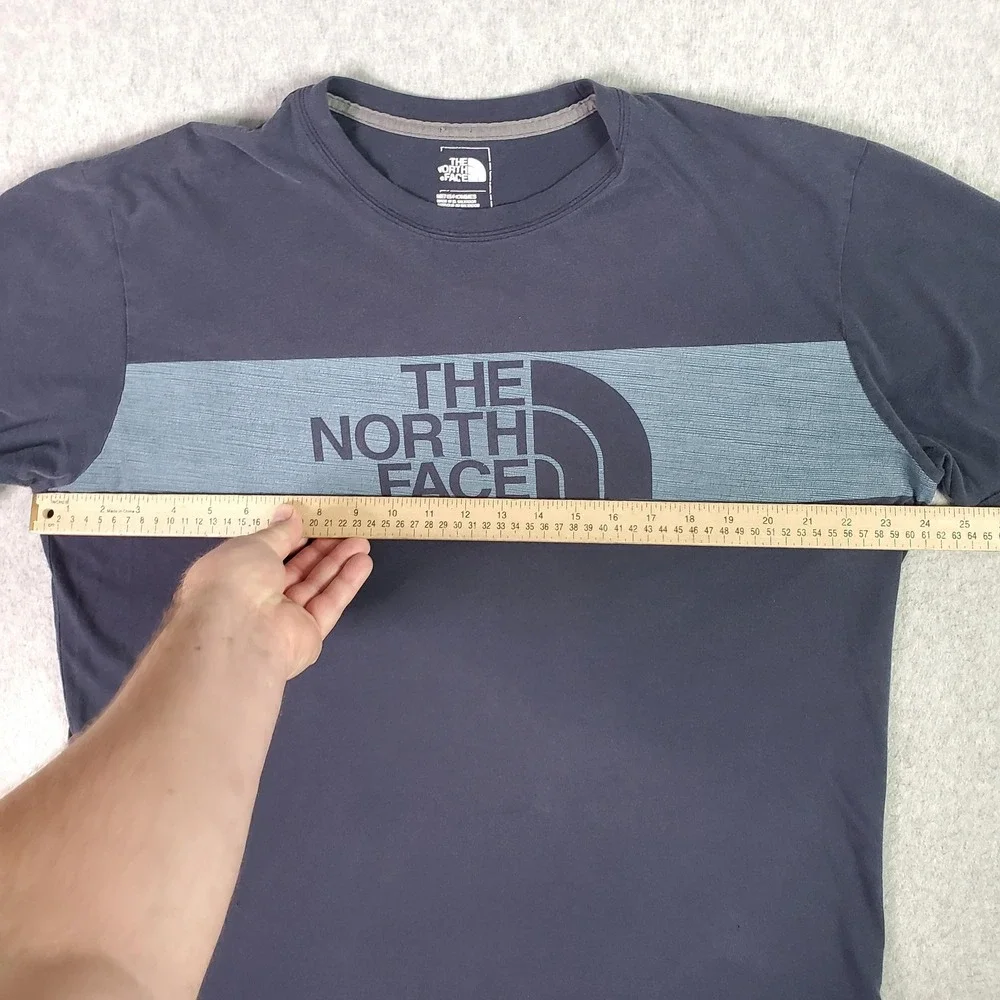 The North Face Shirt Mens XL Blue Logo Graphic Tee Standard Fit Cotton Outdoor